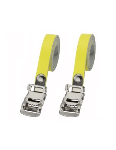 Leather Toe Straps Yellow.